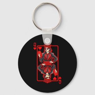 Clic Whimsical Queen Of Hearts Sungles Playing Car Key Ring