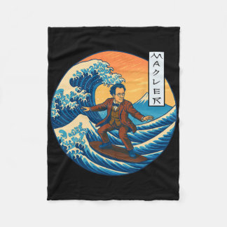 Clical Musician Mahler Ukiyo-e Surfing  Fleece Blanket