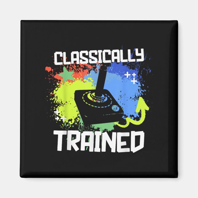 Clically Trained Video Game Retro Gaming Joystick  Magnet (Front)