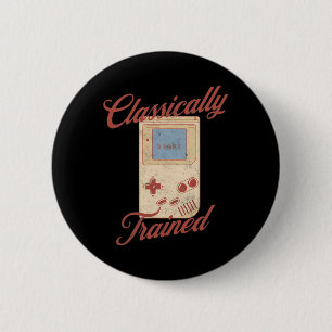 Clically Trained Vintage Retro Video Game Handheld 6 Cm Round Badge
