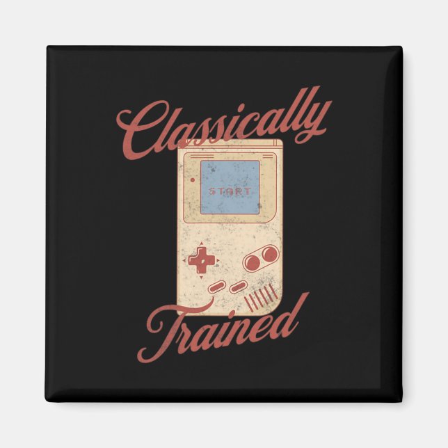 Clically Trained Vintage Retro Video Game Handheld Magnet (Front)