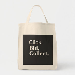 Click, Bid, Collect. Book  #ClickBidCollect Tote Bag