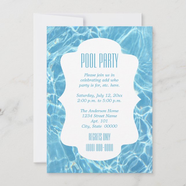 Click Customise It to change size - Pool Party Invitation (Front)