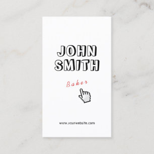 Click! Cute Typography Baker Bakery Business Card