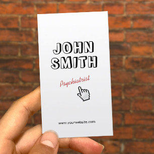 Click! Outline Text Psychiatrist Business Card