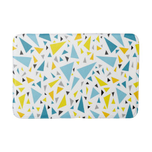Click to favourite design Yellow and blue triangl Bath Mat
