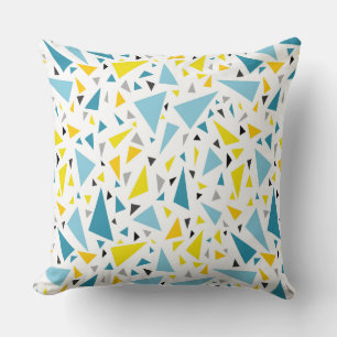 Click to favourite design  Yellow and blue triangl Cushion