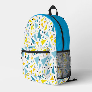 Click to favourite design Yellow and blue triangl Printed Backpack