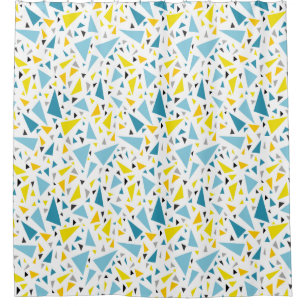 Click to favourite design  Yellow and blue triangl Shower Curtain