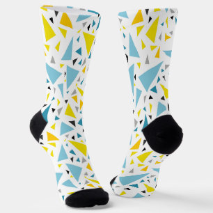 Click to favourite design Yellow and blue triangl Socks