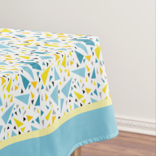 Click to favourite design Yellow and blue triangl Tablecloth
