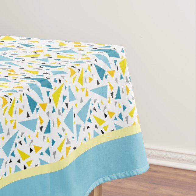 Click to favourite design  Yellow and blue triangl Tablecloth (In Situ)