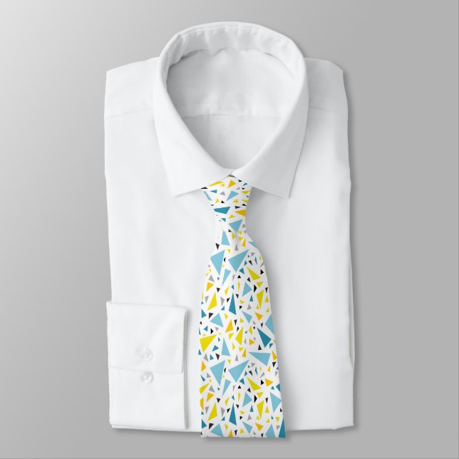 Click to favourite design  Yellow and blue triangl Tie (Tied)