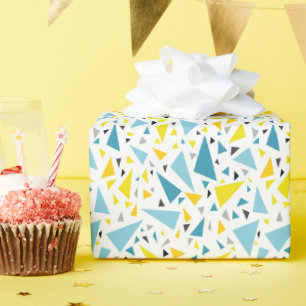 Click to favourite design  Yellow and blue triangl Wrapping Paper