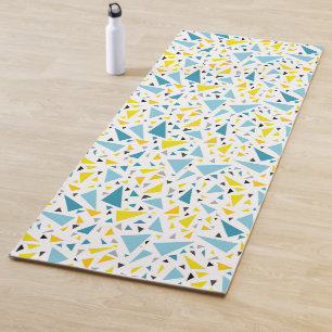 Click to favourite design Yellow and blue triangl Yoga Mat