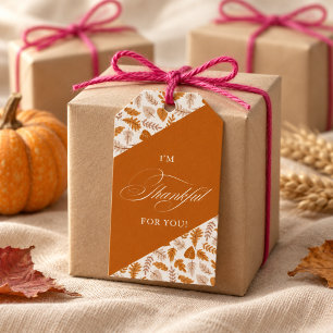 Client Appreciation Thanksgiving Elegant Autumn Gift Tags