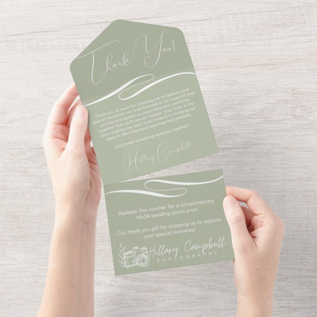 Client Thank You Note With Tear Off Coupon Voucher All In One Invitation (Tearaway)