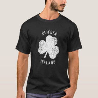 Clifden Galway Ireland Vintage Shamrock Distressed T-Shirt