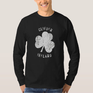 Clifden Galway Ireland Vintage Shamrock Distressed T-Shirt