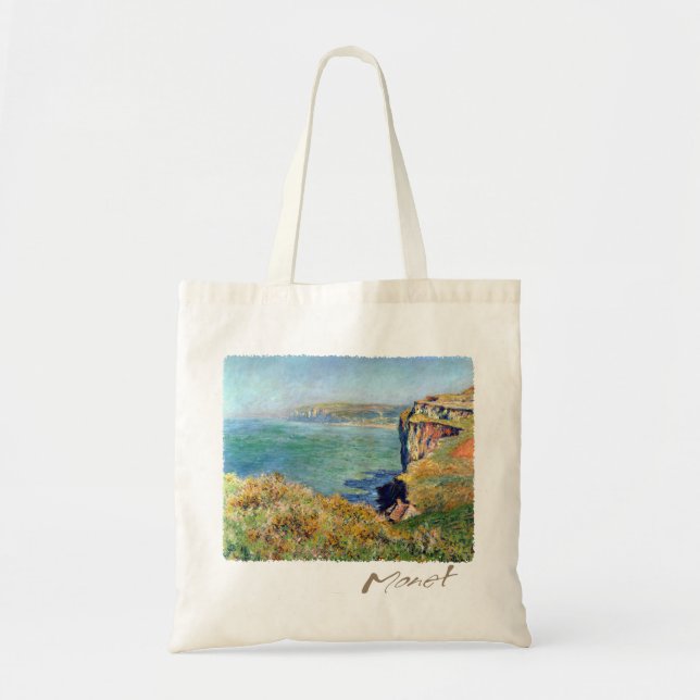 Cliff at Grainval by Claude Monet Tote Bag (Front)