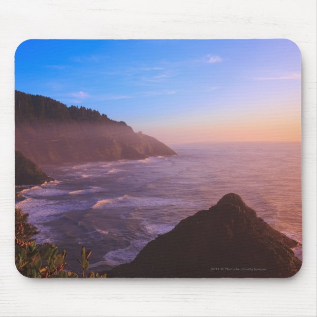 Cliff Coastal View In Oregon at Sunset Mouse Pad (Front)