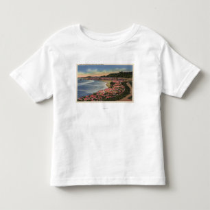 Cliff Drive View of Ocean, Beach, & Flowers Toddler T-Shirt