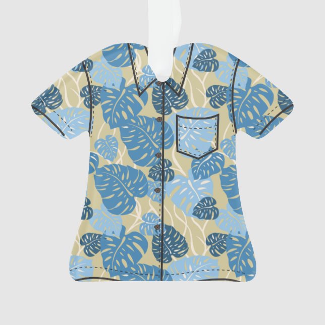 Cliff Hanger Hawaiian Monstera Leaf Aloha Shirt Ornament (Front)
