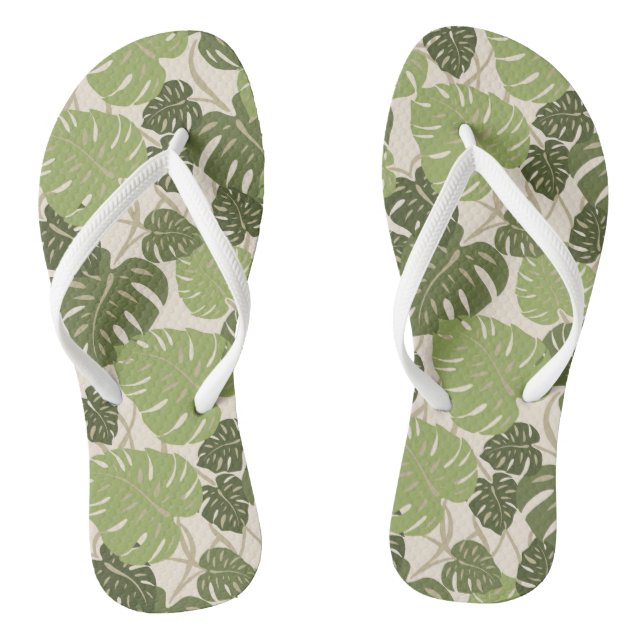 Cliff Hanger Hawaiian Monstera Leaf Jandals (Footbed)