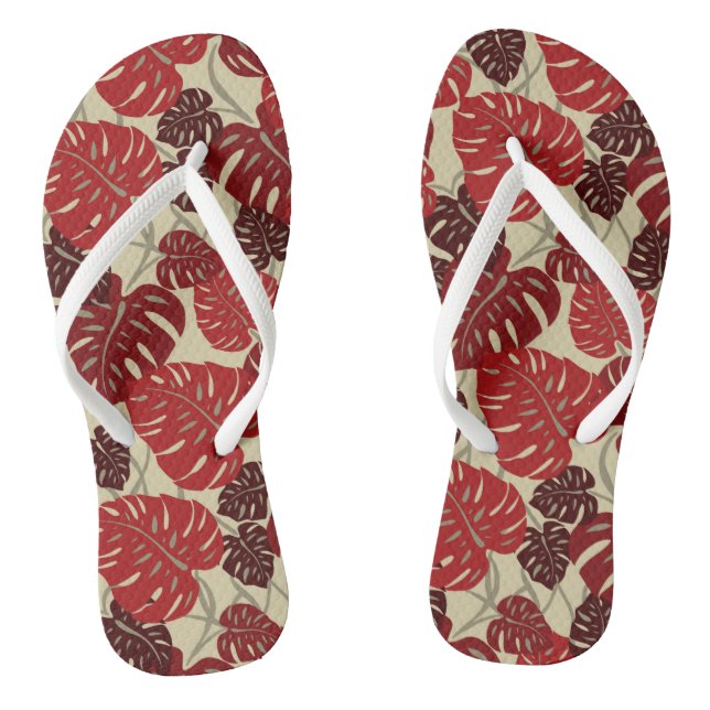 Cliff Hanger Hawaiian Monstera Leaf Jandals (Footbed)