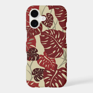 Cliff Hanger Hawaiian Monstera Leaf Red