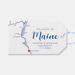 Cliff House Minimal Modern Navy Wedding Welcome Gift Tags