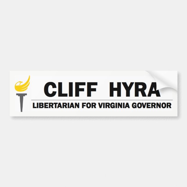 Cliff Hyra - Libertarian For Virginia Governor Bumper Sticker (Front)