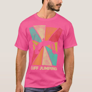 Cliff Jumping Jumper Cliff Diving Diver Silhoutte T-Shirt