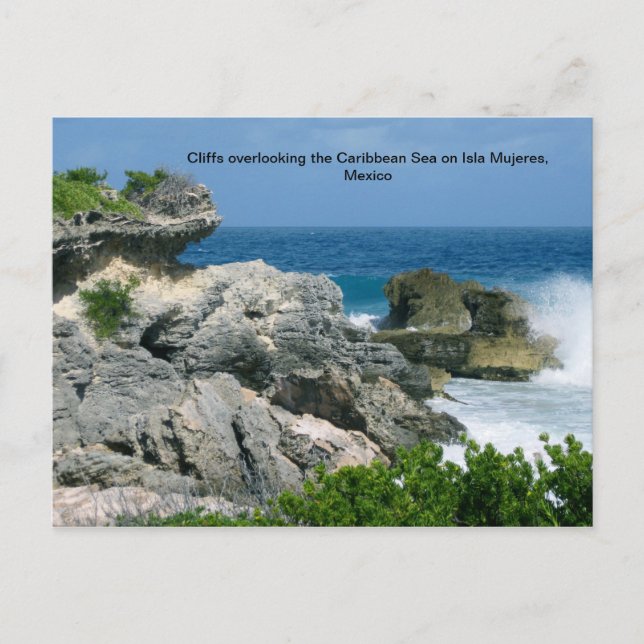 Cliff on Isla Mujeres Postcard (Front)