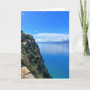 Cliff Overlooking The Sea Nafplion Greece Card