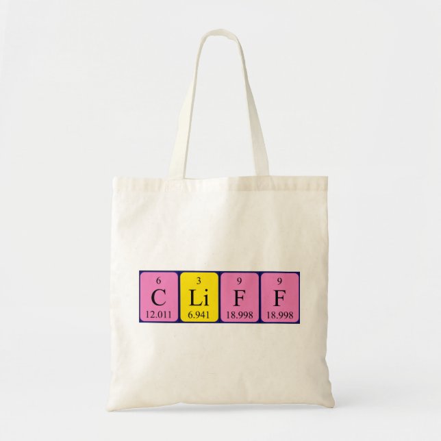Cliff periodic table name tote bag (Front)