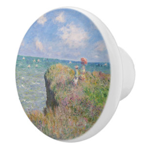 Cliff Walk at Pourville by Claude Monet Ceramic Knob