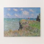 Cliff Walk at Pourville by Claude Monet Jigsaw Puzzle<br><div class="desc">The Cliff Walk at Pourville by Claude Monet features the surroundings of the fishing village Pourville in Normandie and two young women strolling in Cliff Walk at Pourville. The grass composed of short, brisk, curved brushstrokes appears to quiver in the breeze, and subtly modified versions of the same strokes and...</div>