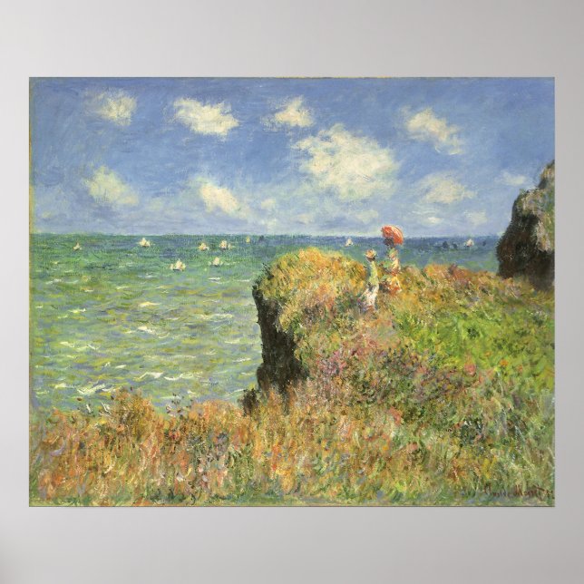 Cliff Walk at Pourville by Claude Monet Poster (Front)