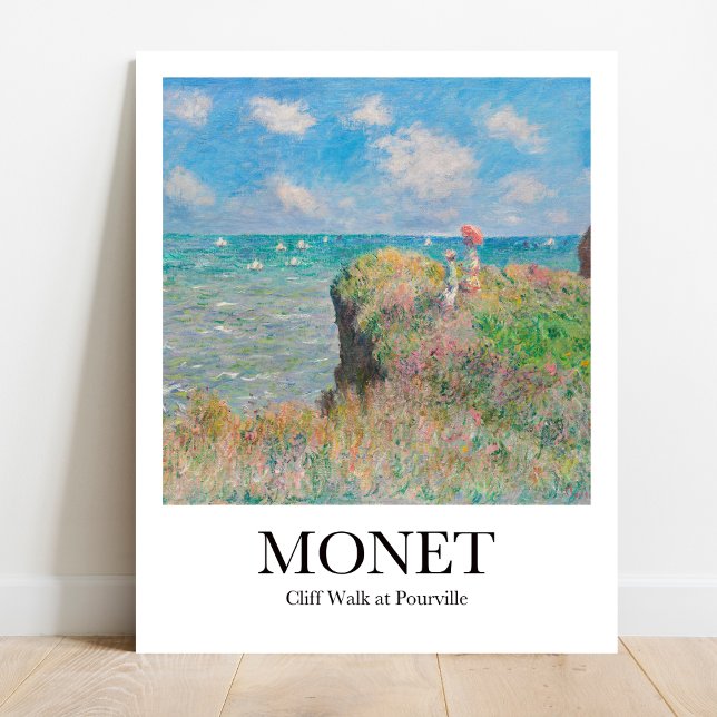Cliff Walk at Pourville by Claude Monet Poster (Monet's Cliff Walk: Escape to the Coast. High-quality art poster)