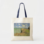 Cliff Walk at Pourville by Claude Monet Tote Bag<br><div class="desc">Cliff Walk at Pourville (1882) by Claude Monet is a vintage impressionism fine art nautical painting. A seascape featuring two women standing on a rocky sea cliff. The ladies are carrying parasols and overlooking waves on the ocean on a sunny summer day. About the artist: Claude Monet (1840-1926) was a...</div>