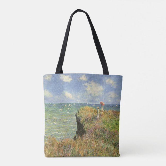 Cliff Walk at Pourville by Claude Monet Tote Bag (Back)