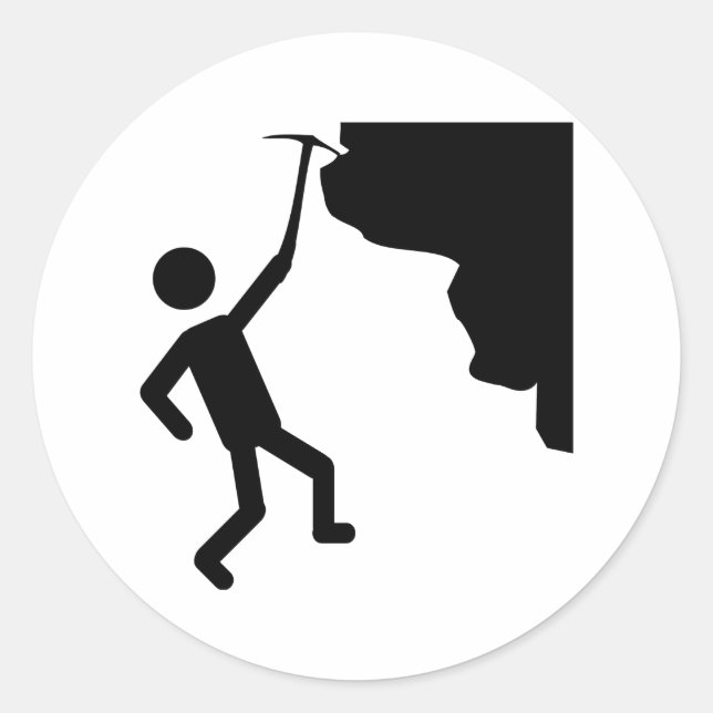 cliffhanger freeclimber climber climbing icon classic round sticker (Front)