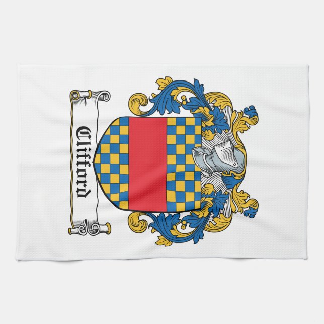 Clifford Family Crest Tea Towel (Horizontal)