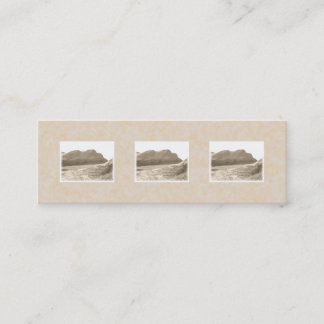 Cliffs in sepia colour. On beige background. Mini Business Card