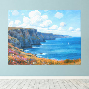 "Cliffs of Endless Horizon" – A Welsh Seascape Canvas Print