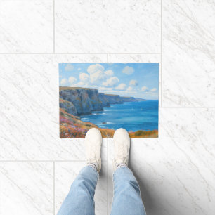 "Cliffs of Endless Horizon" – A Welsh Seascape Doormat