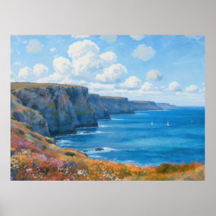 "Cliffs of Endless Horizon" – A Welsh Seascape Poster
