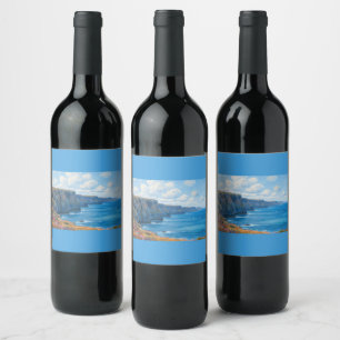 "Cliffs of Endless Horizon" – A Welsh Seascape Wine Label