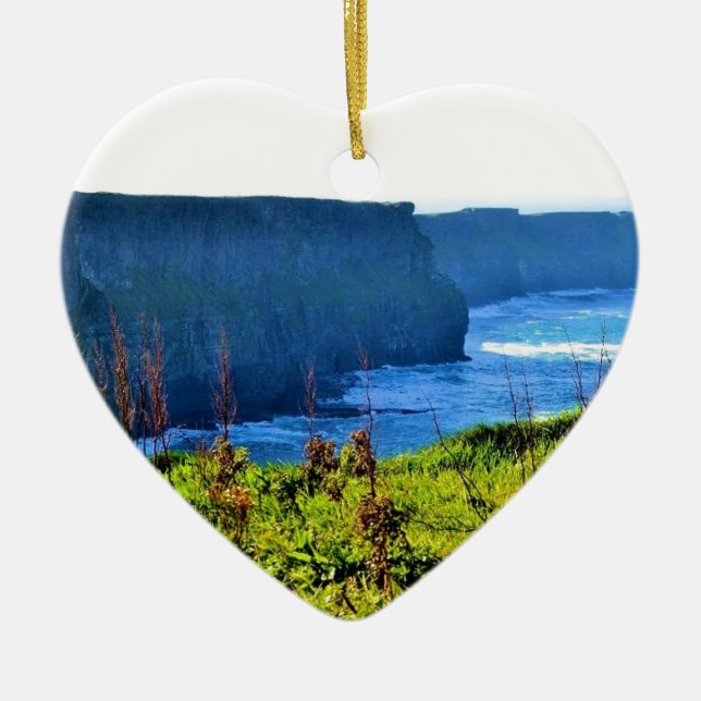 Cliffs of Moher Ceramic Tree Decoration (Front)